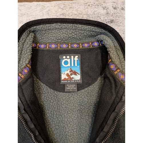 Vtg Alf Kuhl Fleece Vest Zip Front Polartec Lg Black Outdoor Gorpcore Zip Pocket - Picture 3 of 11