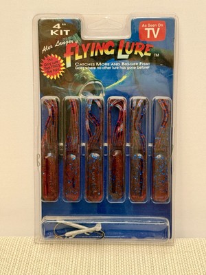 Alex Langer's Flying Lure 4-inch As Seen On TV Plum- Red Blue Glitter