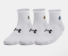 NWT Under Armour Women's Quarter Socks 6 pair Sz m 6 - 10 White Flower 30