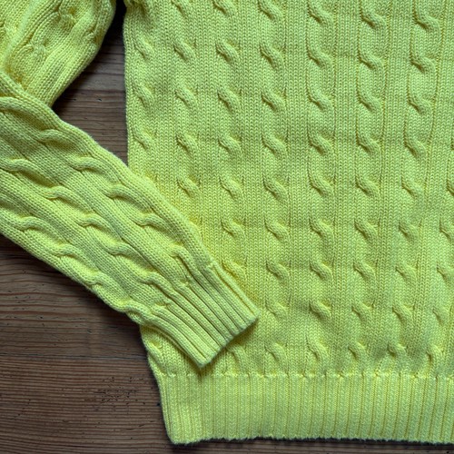 Ralph Lauren Amarillo Verde Azulado Pony Cable Tejido Crew Suéter TALLA S - Imagen 3 de 4