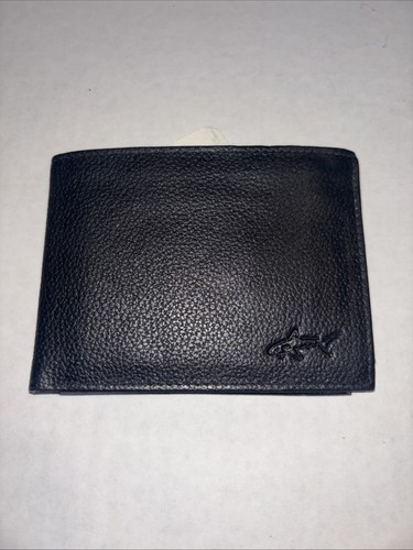 Cartera Greg Norman Cuero Guijarro NP0144/08 Negra Billetera Golf Shark Master PGA - Imagen 1 de 8