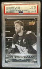 2023-24 Upper Deck Connor McDavid UD Canvas Black & White #C152 Oilers PSA 10