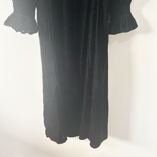 Aspiga Samt Midikleid geraffte Brust Gr. S Ballonärmel schwarz Taschen - Bild 9 von 11