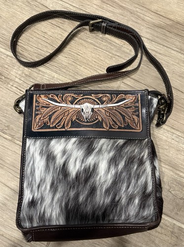 Sac bandoulière Myra pour femme avec peau de vache