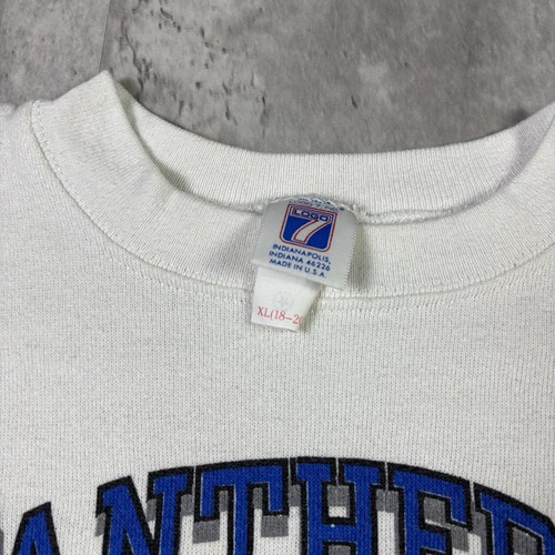 Vintage 80s Carolina Panthers White Crewneck Sweatshirt Youth Boys size XL - Picture 9 of 15