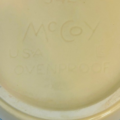 McCoy Crock Casserole Bean Pot Vintage Blue Pink Stripe 342 With Lid 6x9 - Picture 8 of 12