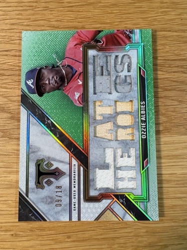 2021 TOPPS TRIPLE THREADS Ozzie Albie  JERSEY / BAT GREEN #09/18 Late Heroics SP - Picture 2 of 3