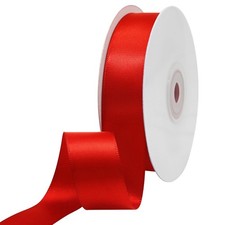 Double Faced Red Satin Ribbon 7/8 Inch 25 Yards For Gift Wrapping Craft