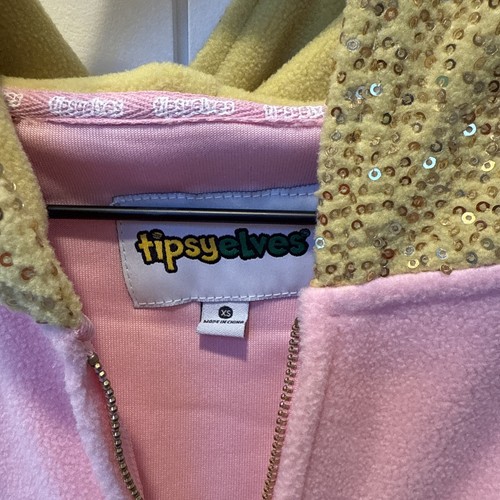 Disfraz Tipsy Elves Champagne Sudadera con Capucha Vestido Cremallera Talla XS - Imagen 6 de 7