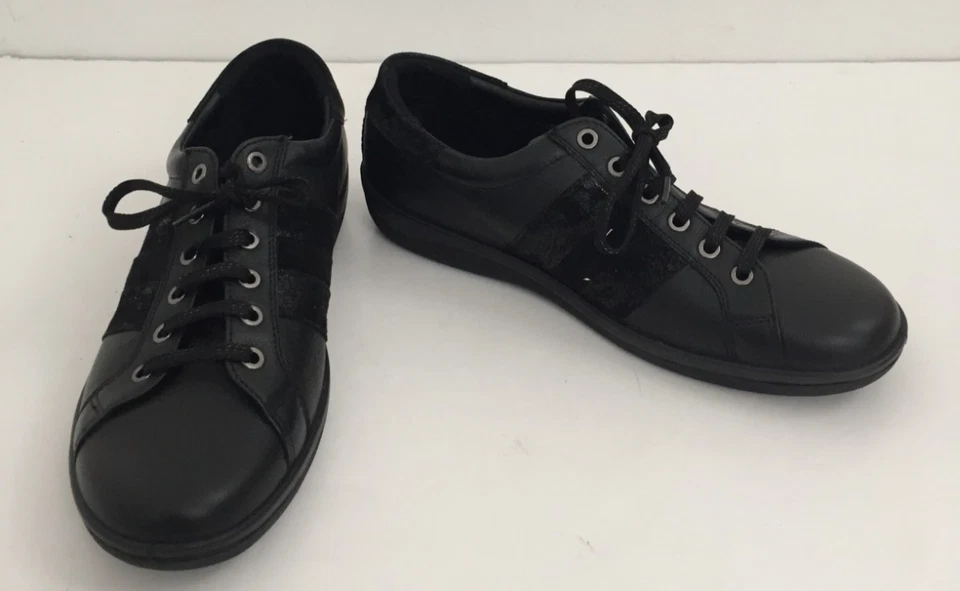 Padders Women's Meteor Trainers Size 7.5 Black Wide Fit Stripe Detail New F1 - Image 3 of 4