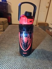NEW Zak Designs 20oz Spiderman KidsStraw WaterBottle StainlessSteel Vacuum Insul