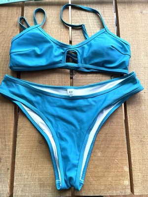 Cupshe Damen Bikini Größe M Türkis 2-Teiler top Zustand! #ANN