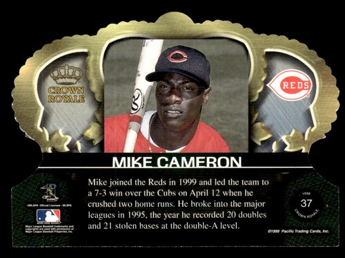 1999 Pacific Crown Royale #37 Mike Cameron REDS - Picture 2 of 2