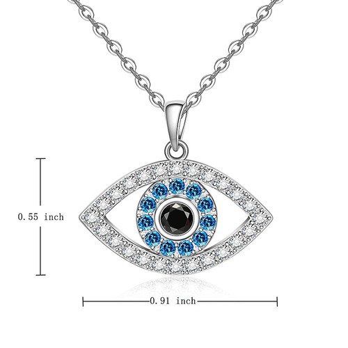 Evil Eye Necklace Evil Eye Jewelry Blue Turkish Lucky Protection Third Nazar Amu - Picture 4 of 7