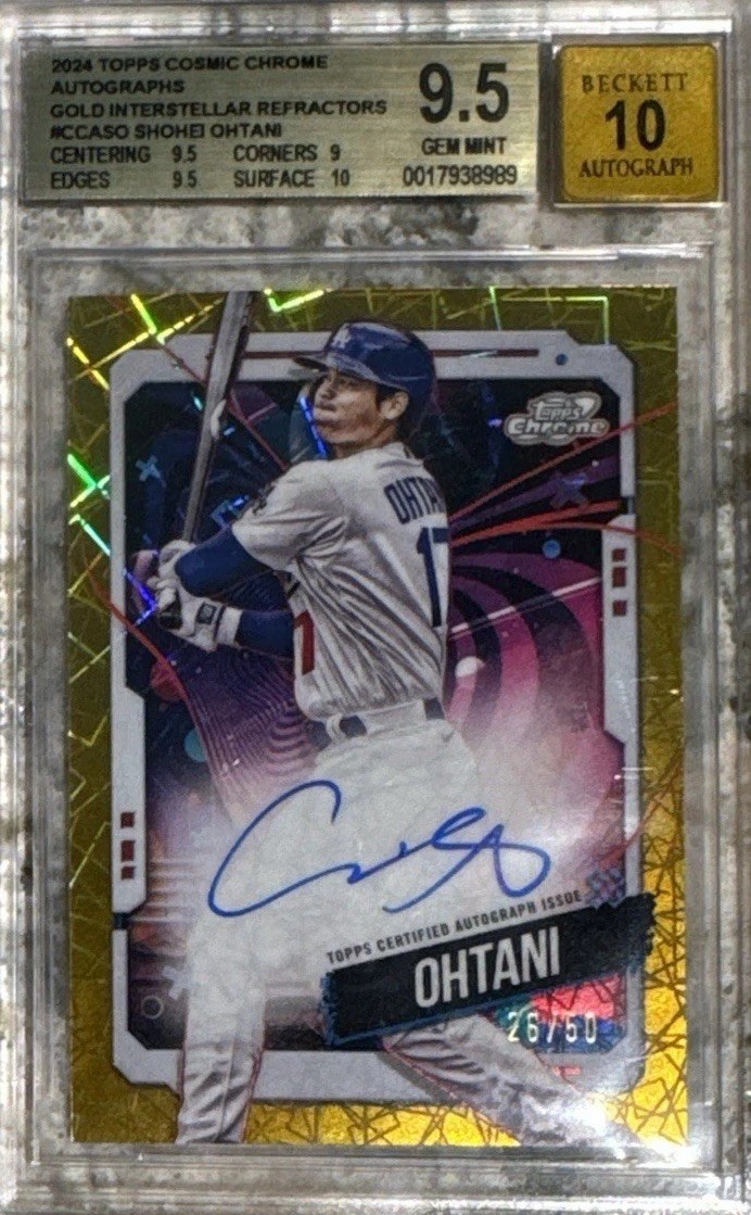 2024 TOPPS CHROME COSMIC SHOHEI OHTANI GOLD INTERSTELLAR AUTO /50 BGS 9.5 ✍️ 10 