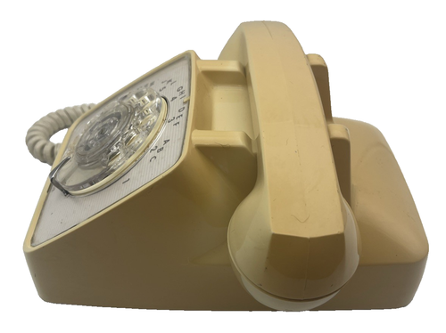 Vintage GTE Automatyczny telefon elektryczny Kremowy obrotowy Klasyczna tarcza Telefon biurkowy - Zdjęcie 2 z 6