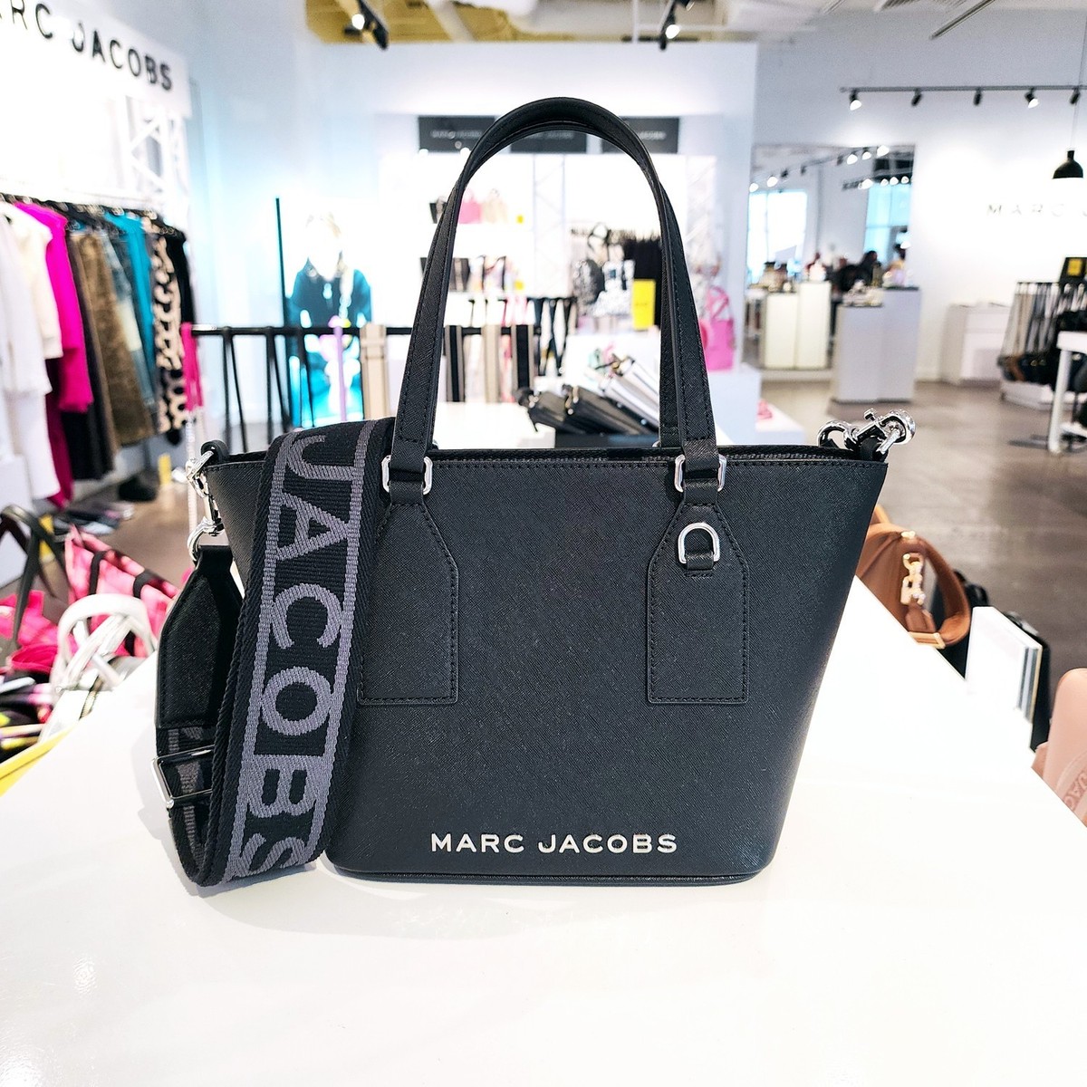 Latest Marc Jacobs Black Saffiano Leather Small Crossbody Tote