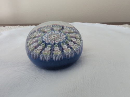 Perthshire Glass Paperweight Millefiori Twist Spoked Crieff Scotland Multicolor - Picture 3 of 5
