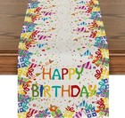 Artoid Mode Happy Birthday Table Runner, 13" x 72", Multi-color 