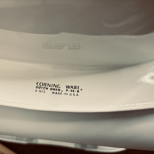 Vintage Corning Ware Dutch Oven 4 Qts P-34-B Roaster Casserole Cornflower USA - Picture 9 of 12