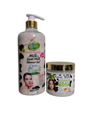 Veet Gold Milk & Goat Milk Shower Gel & Repair Glowing Goat Milk Scrub 650g