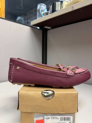UGG Women's Brinley Wine Leather Slip On Brand New
