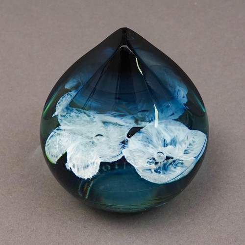 Fermacarte in vetro artistico ninfee Caithness Scozia Colin Terris LE 81/250 - Foto 6 di 9