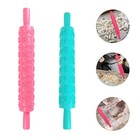  2Pcs Household Dough Rolling-pins Plastic Printing Rolling-pins Baking Supply