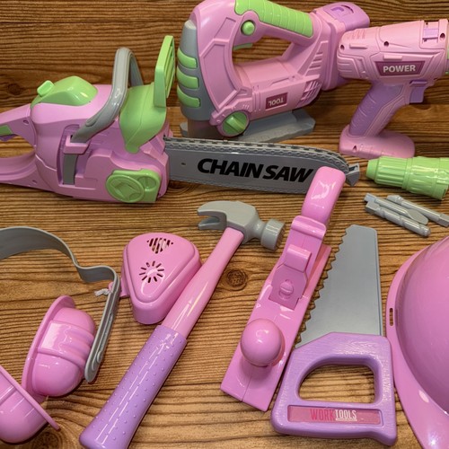 Kids Tool Set for Girls - Toddler Tool Set with Electric Chainsaw, Drill, Saw - Picture 9 of 10