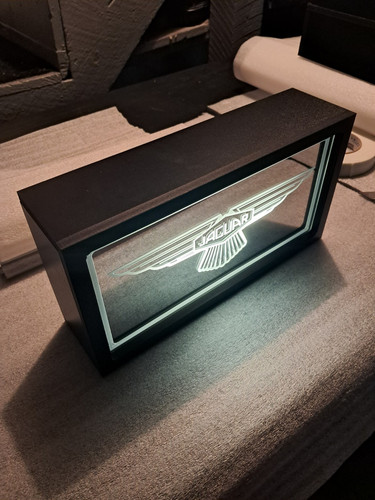 JAGUAR Winged Logo Mirrored LED Lighted Sign With Remote - Picture 4 of 10