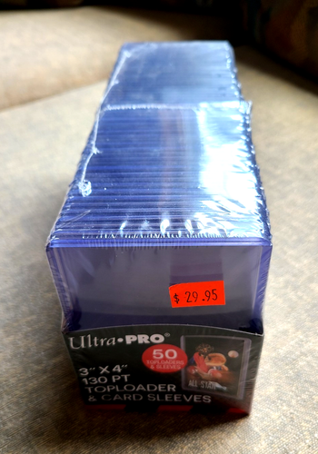 Ultra Pro 130pt 130 pt Toploader & Card Sleeves 50er Pack Box - Neu & Versiegelt