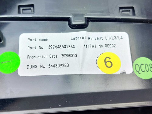 CITROEN C3 CC21 MK4 DASHBOARD LEFT PASSENGER SIDE AIR VENT 397648601XXX 2025 - Picture 14 of 15