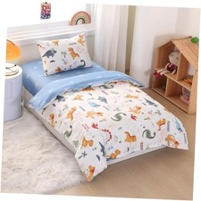 100 Cotton Crib Bedding Set with Cute Animal Printed for Baby Girls Dinosaur