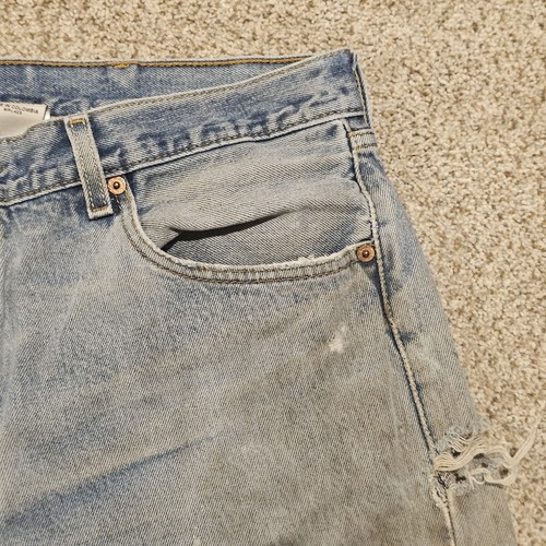 Vintage Tattered Levis 501xx Jeans Size 40x34 Mens Light Blue Wash Button Fly - Bild 9 von 15