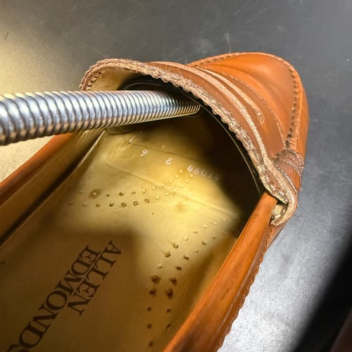 Allen Edmonds Cuero Marrón Penny Mocasines Zapatos de Vestir Para Hombre Talla 9 D Clásicos - Imagen 6 de 7