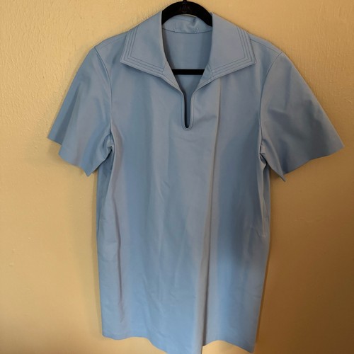 LAFAYETTE 148 Fundamental Bi-Stretch Collared Popover Dress in Blue Size Large - Picture 2 of 9