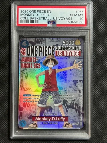 2026 ONE PIECE PROMOS COLLEGE BASKETBALL: US VOYAGE MONKEY D. LUFFY PSA 10