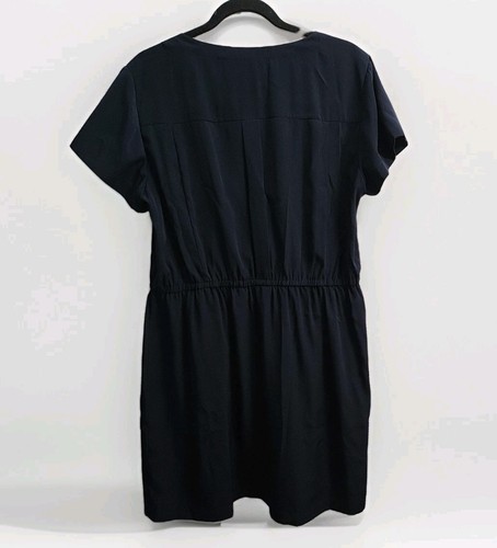 NWT Alfani Navy Blue Silver Shoulder Studs Short Sleeve Women 16 Pockets Zip Up - Picture 10 of 18
