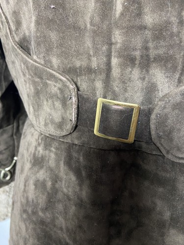 Vintage 60/70s ILGWU Faux Fur & Suede Women's Coat With Embroidered Cuffs & Quil - Picture 16 of 23