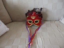 ORIGINAL Venezia, ITALY Hand Painted RED Masquerade Mask