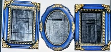 Three Victorian- Style Vintage Plastic And Glass Mini Picture Frames