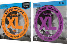 XL Nickel Wound Electric Guitar Strings - EXL110BT, 10-46 & EXL120, 9-42, 1-Pack