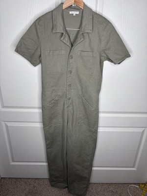 Z Supply Utility Green One Piece Short Sleeve Jumpsuit Women Size M