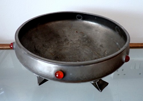 Liberty ARTS CRAFTS Zinn Schale OLIVER BAKER London rot Cabochon antik um 1920 - Bild 9 von 9