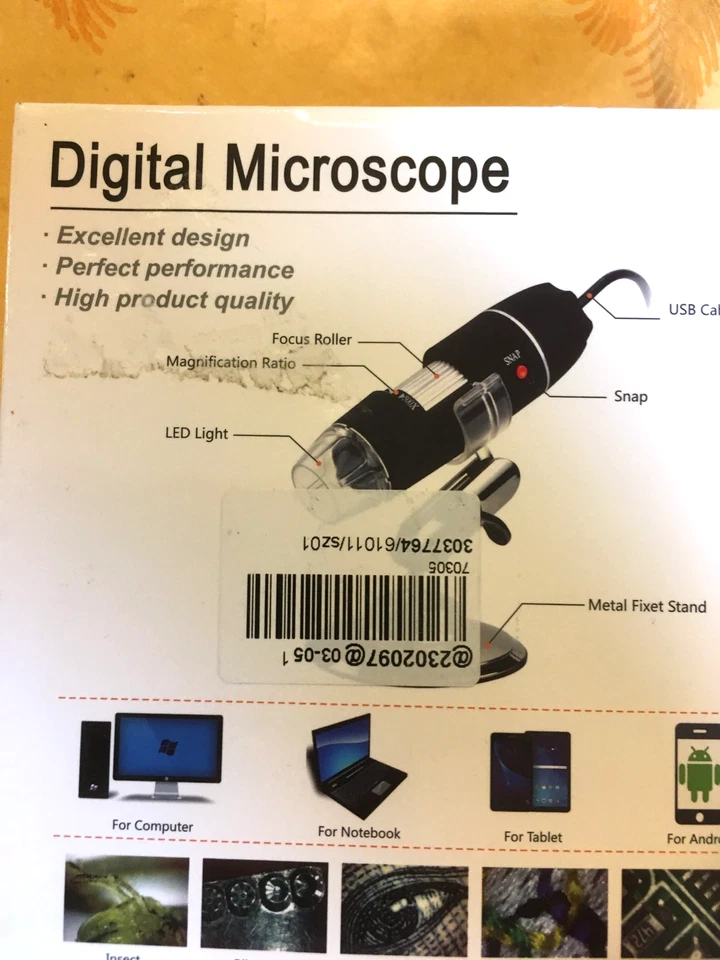 Microscope électronique Digital neuf x1600 via USB Grossis jusque 1600 fois - Photo 3/4