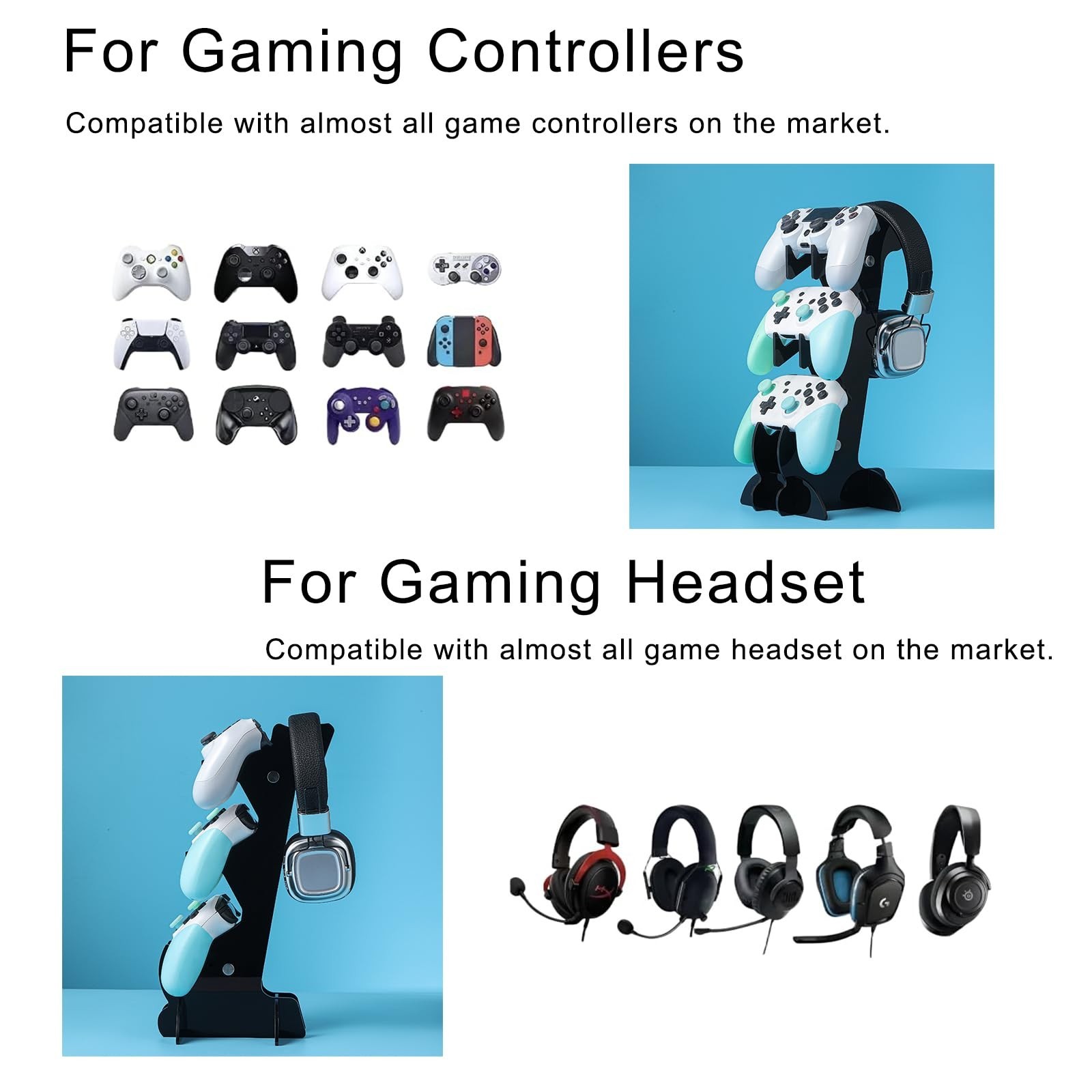 3-Tier Universal Controller Holder for Xbox Gaming Headset Switch,Nintendo