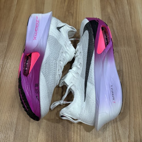 Size 9 - Nike Air Zoom Alphafly Next% 3 White Vivid Grape FD8311-100 Mens - Picture 3 of 7