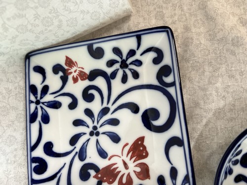 Pier 1 Butterfly Blossom 5” ¡Juego de 6 platos cuadrados pintados a mano!!💖 - Imagen 6 de 8