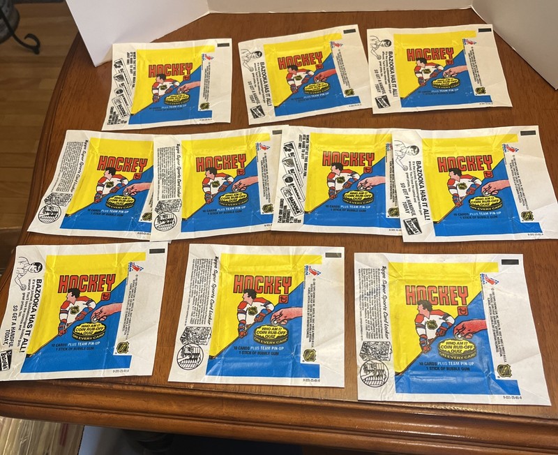 Lot of 10 1980-81 Topps Hockey Wax Pack Wrappers