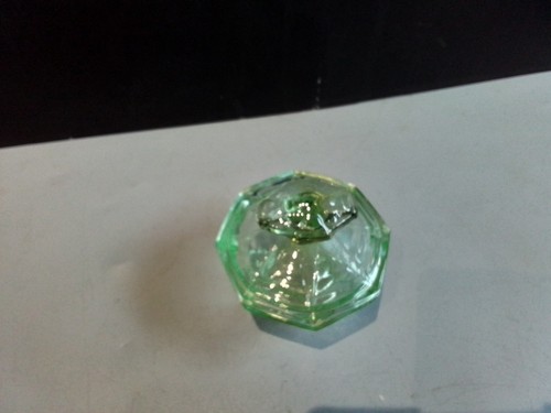 Bagley Green Glass Vanity Pot (Featherstone) - Picture 3 of 4